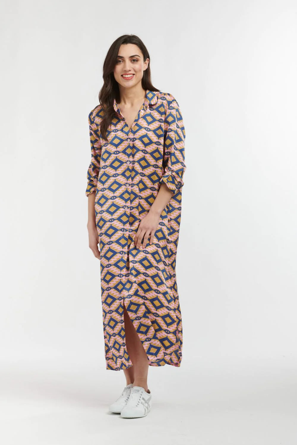 Tuscany Dress in Aztec Blue by Italian Star