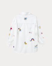 Load image into Gallery viewer, Madison White Oversized Embroidered Shirt
