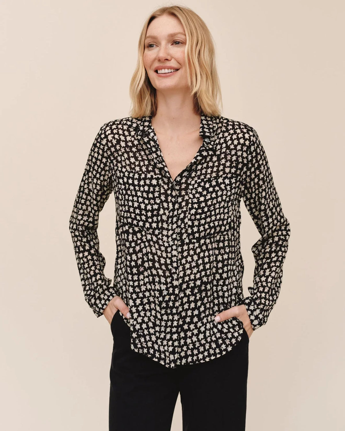 Hipster Button Down Shirt in Sketched Stars by Bella Dahl