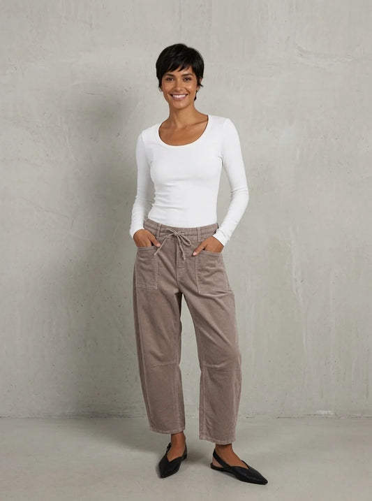 Leo Barrel Jean in Latte Cord by Monaco Jeans