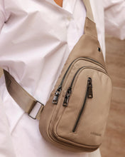 Load image into Gallery viewer, Boyd Nylon Sling Bag in Beige by Louenhide
