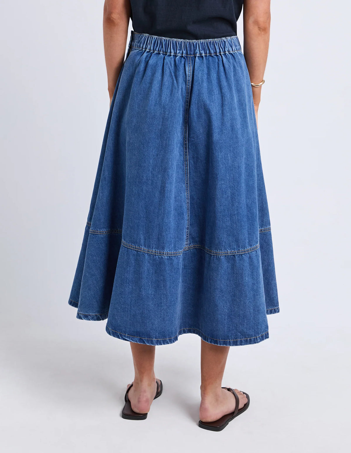 Estelle Denim Skirt in Mid Blue by Elm