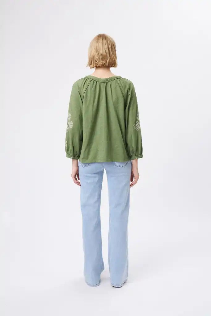 Kimberley Top in Moss Green by Kireina
