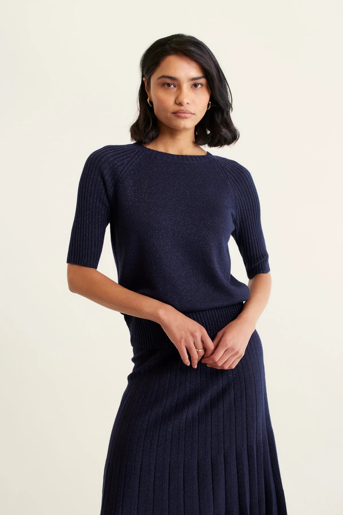 Barney Skirt | Lurex Navy Barney Skirt | Lurex Navy