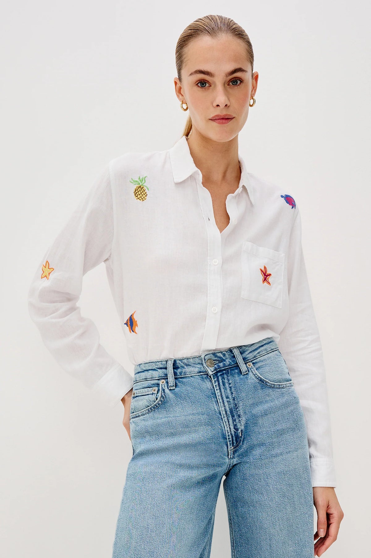 Charli Shirt in Island Embroidery by Rails