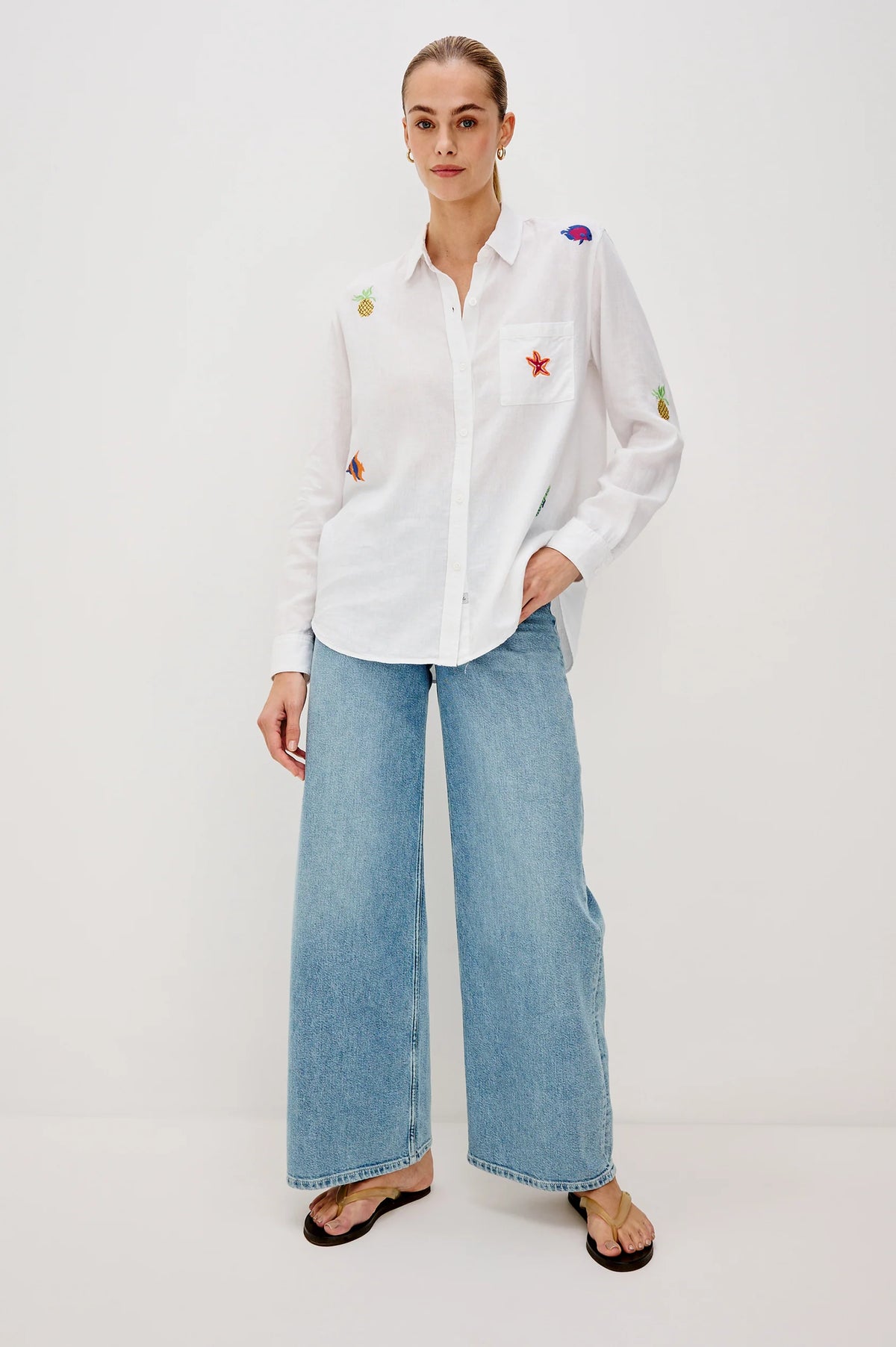 Charli Shirt in Island Embroidery by Rails