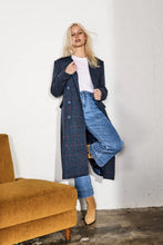 Load image into Gallery viewer, Etta Coat in Blue Plaid Brocade by Kireina
