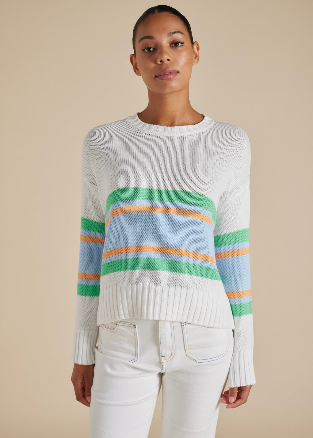 Trish Sweater in White by Alessandra