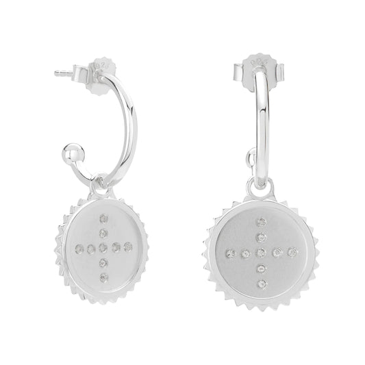 Halcyon Hoop Earrings in Silver by Murkani