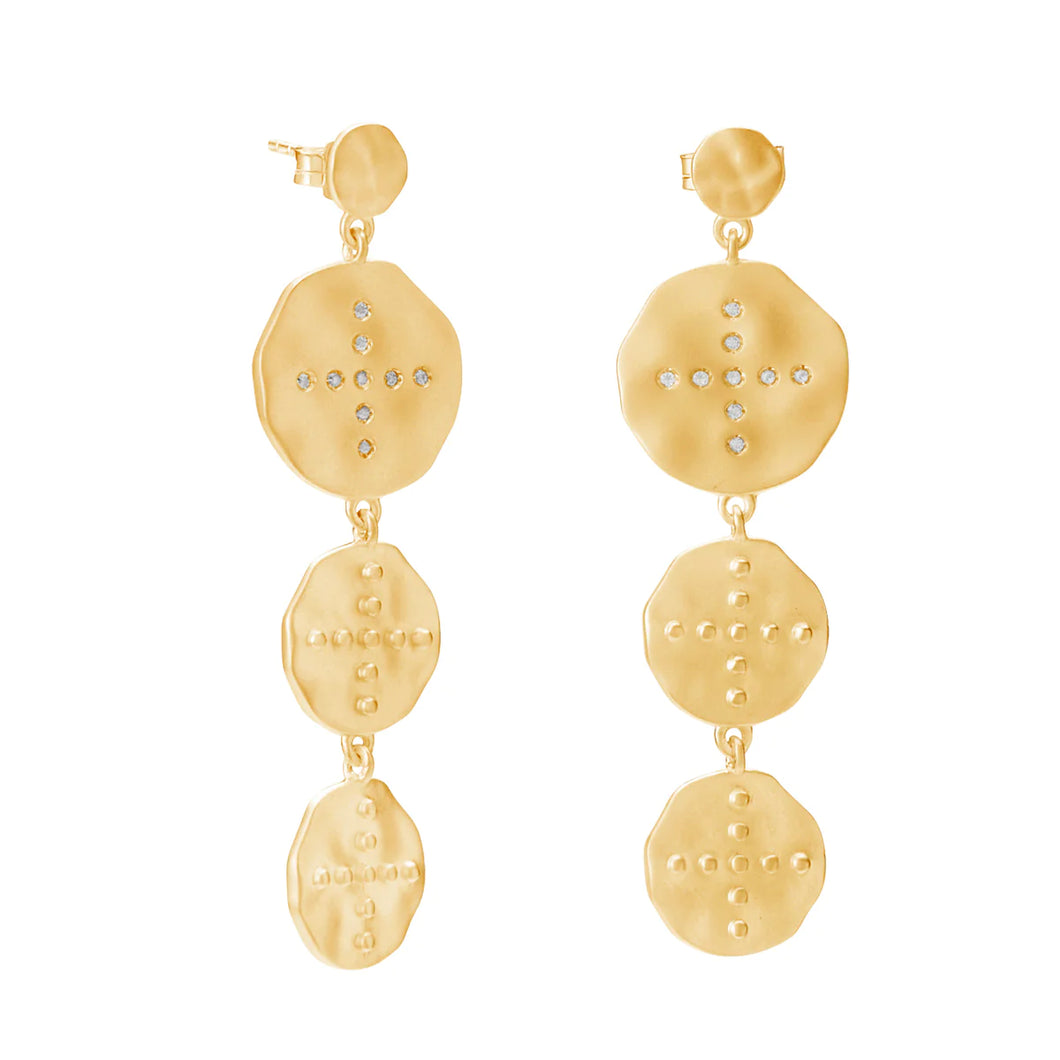 Halcyon Hanging Earrings in Gold by Murkani