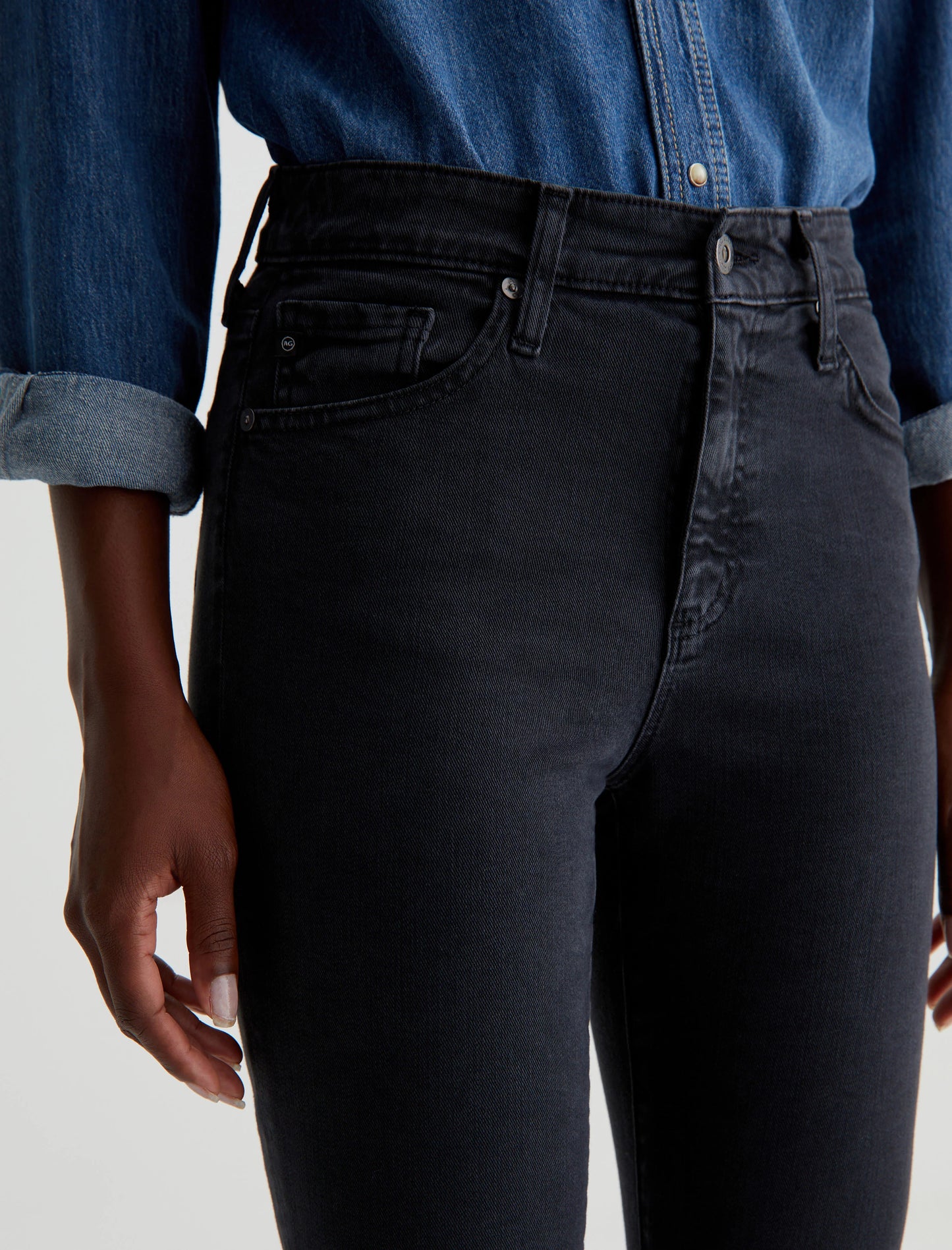 Mari Crop Jean by AG in Sulfur Black