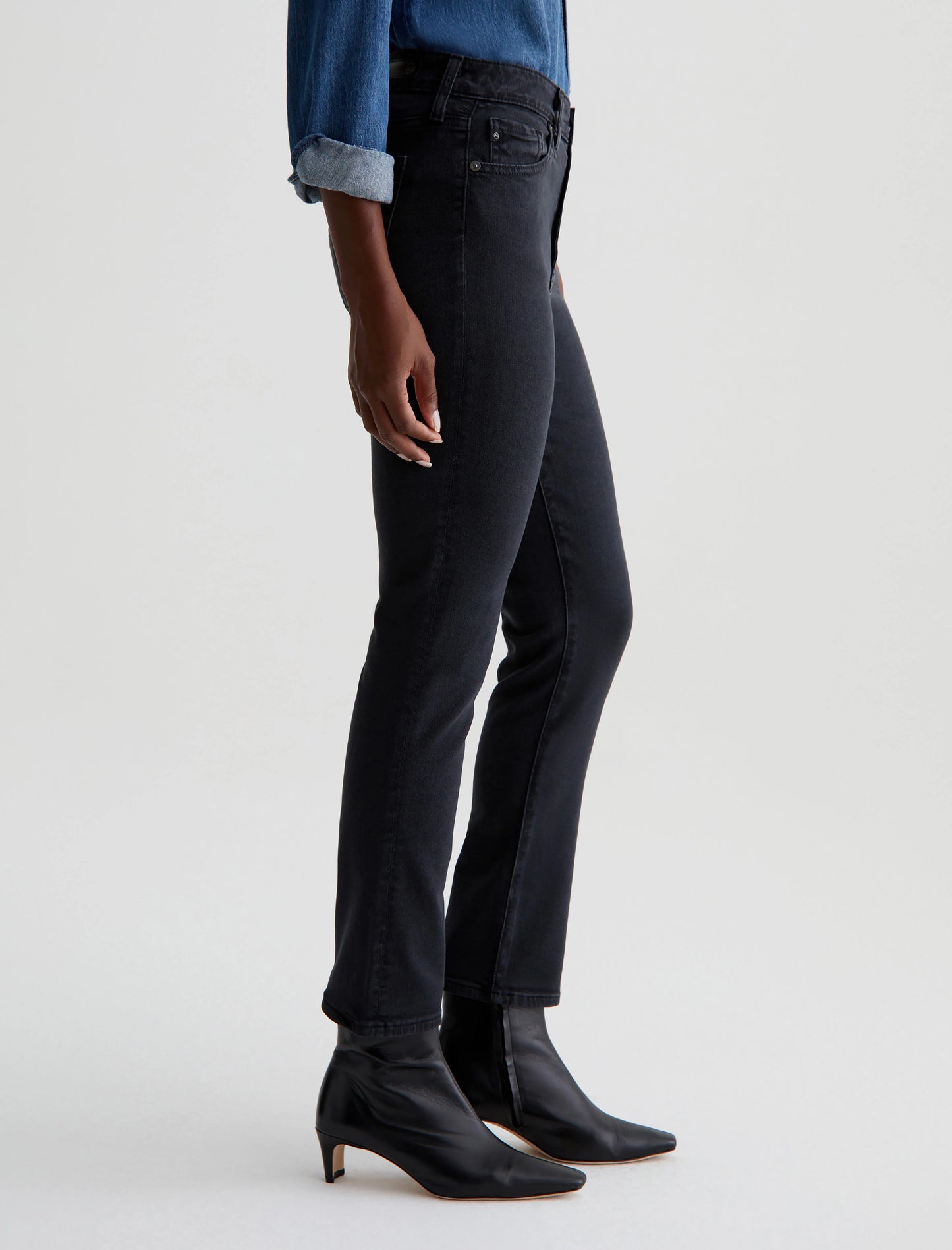 Mari Crop Jean by AG in Sulfur Black