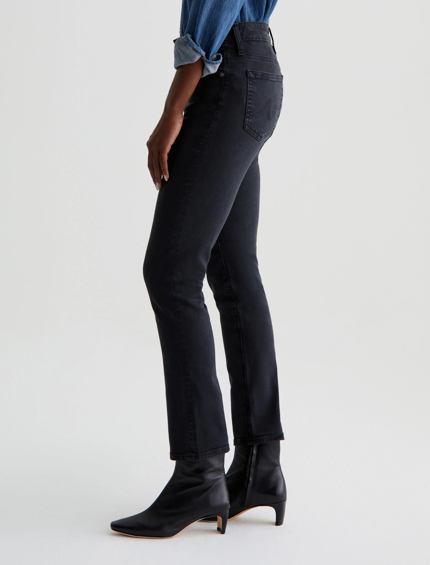 Mari Crop Jean by AG in Sulfur Black