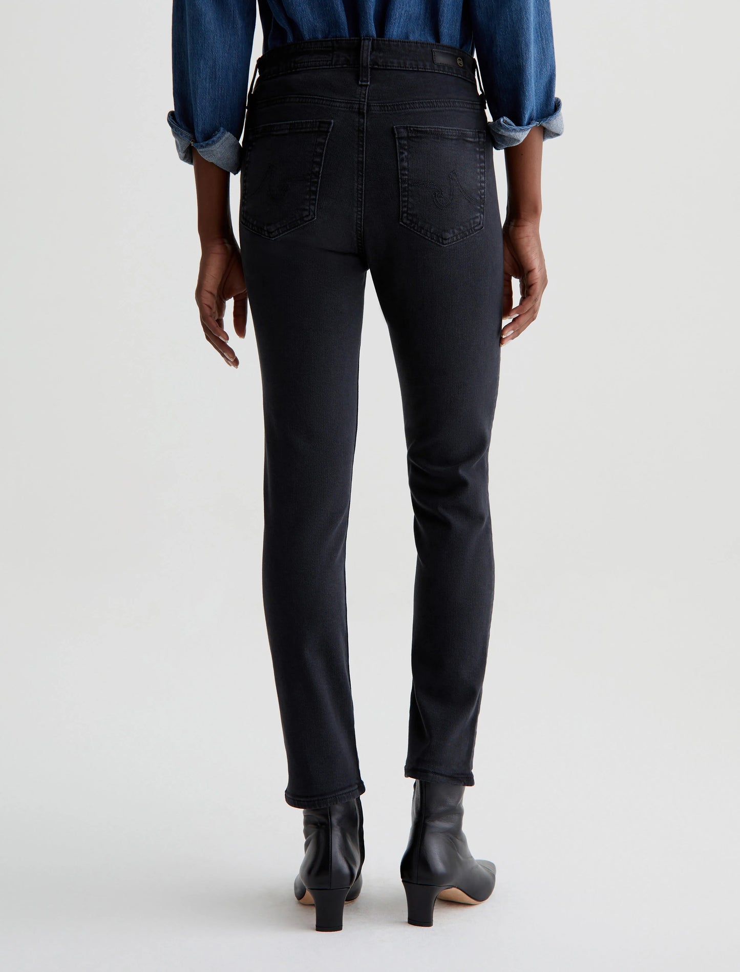 Mari Crop Jean by AG in Sulfur Black