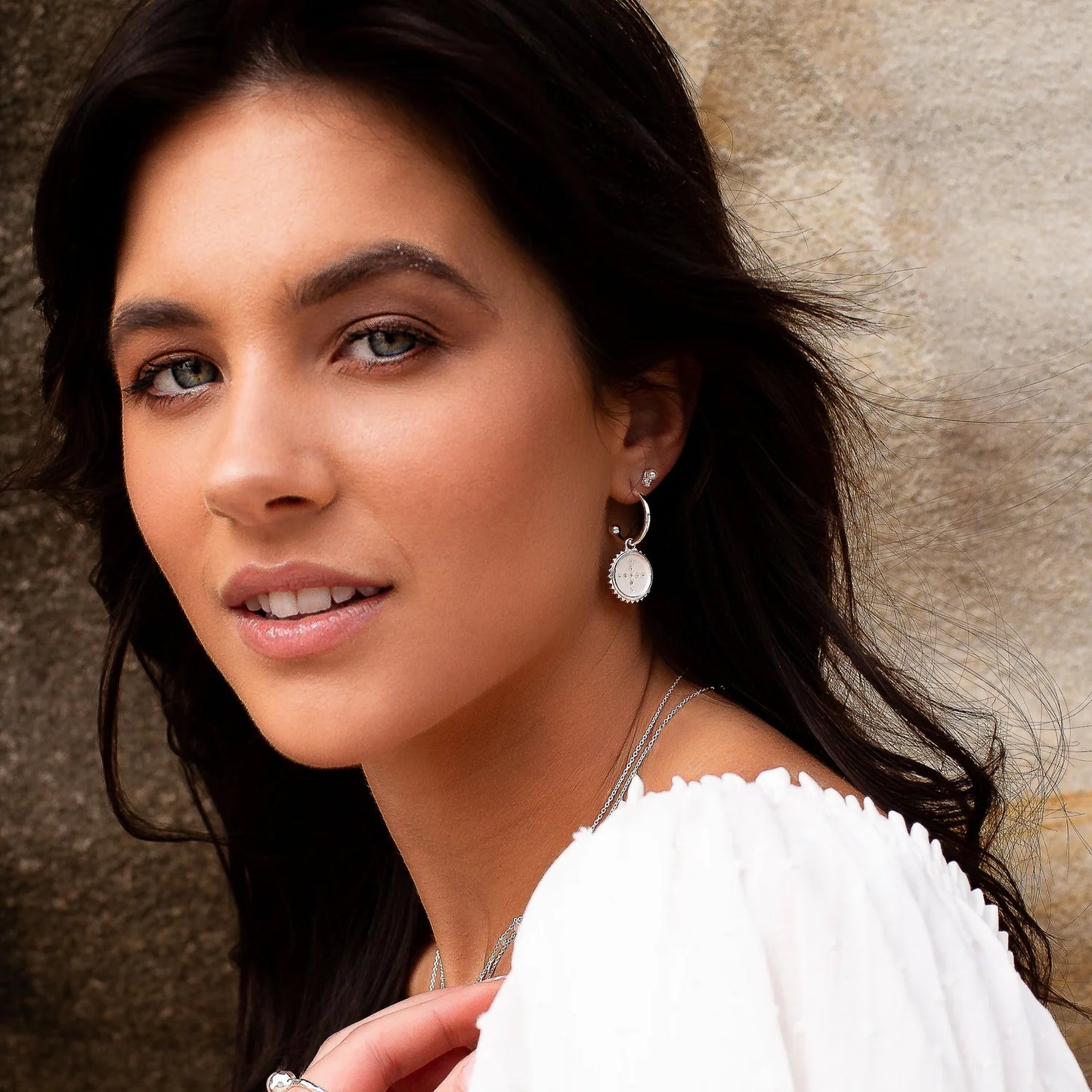 Halcyon Hoop Earrings in Silver by Murkani