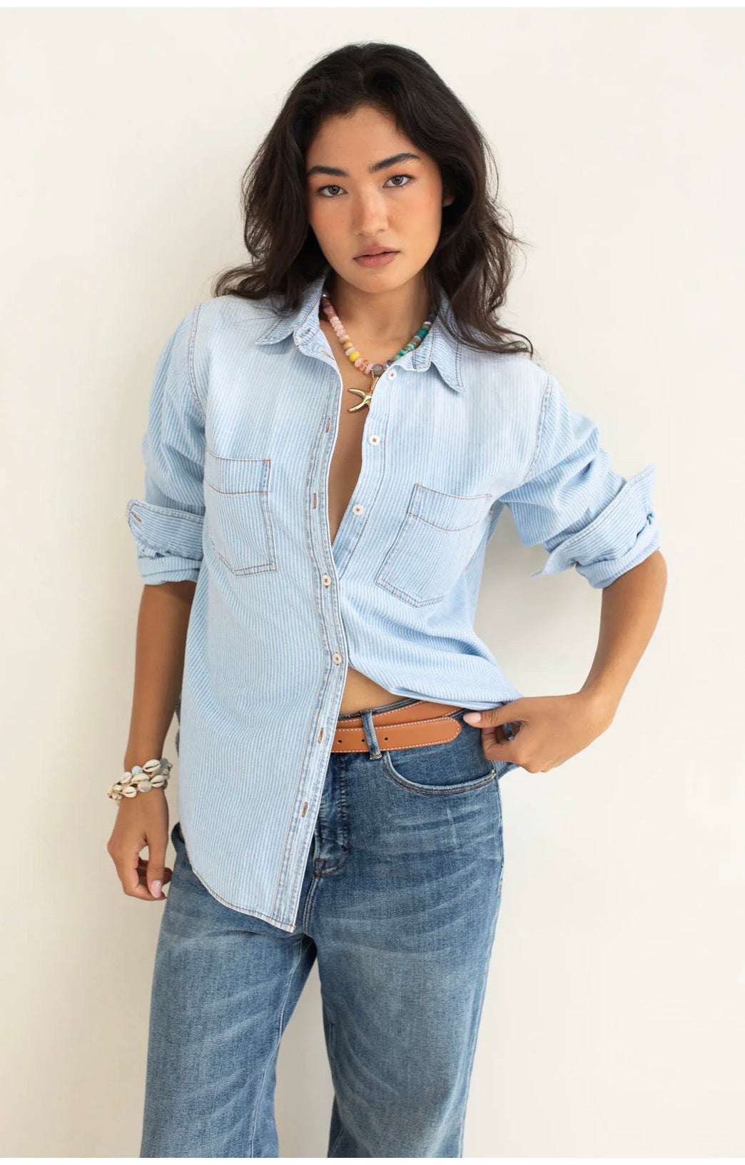 Denim Stripe Shirt by HUT