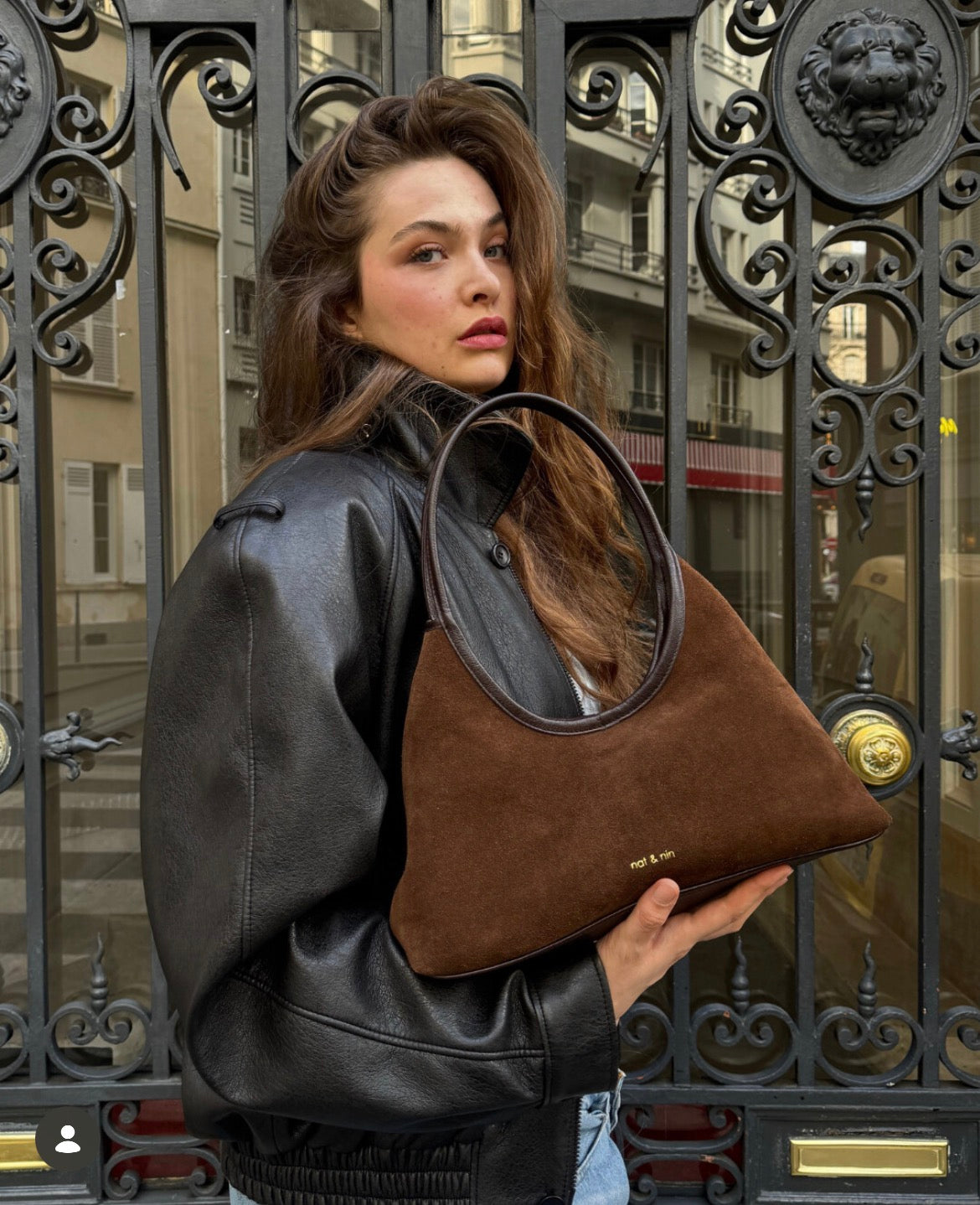 Milo Hobo Bag in Ebony by Nat & Nin