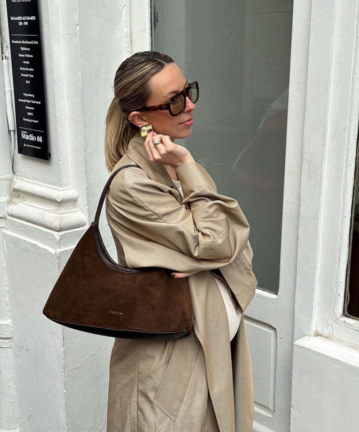 Milo Hobo Bag in Ebony by Nat & Nin