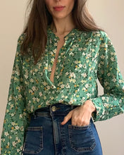 Load image into Gallery viewer, Amy Blouse in Green Floral by Marie Louise De Monterey
