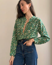 Load image into Gallery viewer, Amy Blouse in Green Floral by Marie Louise De Monterey
