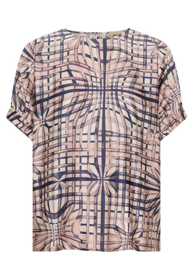 Lattice Top in Pink Check by POL