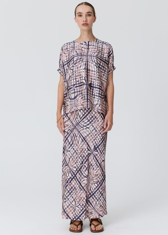 Lattice Skirt in Pink Check by POL
