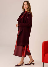 Load image into Gallery viewer, Wyatt Boiled Merino Draped Coat in Merlot by Pol
