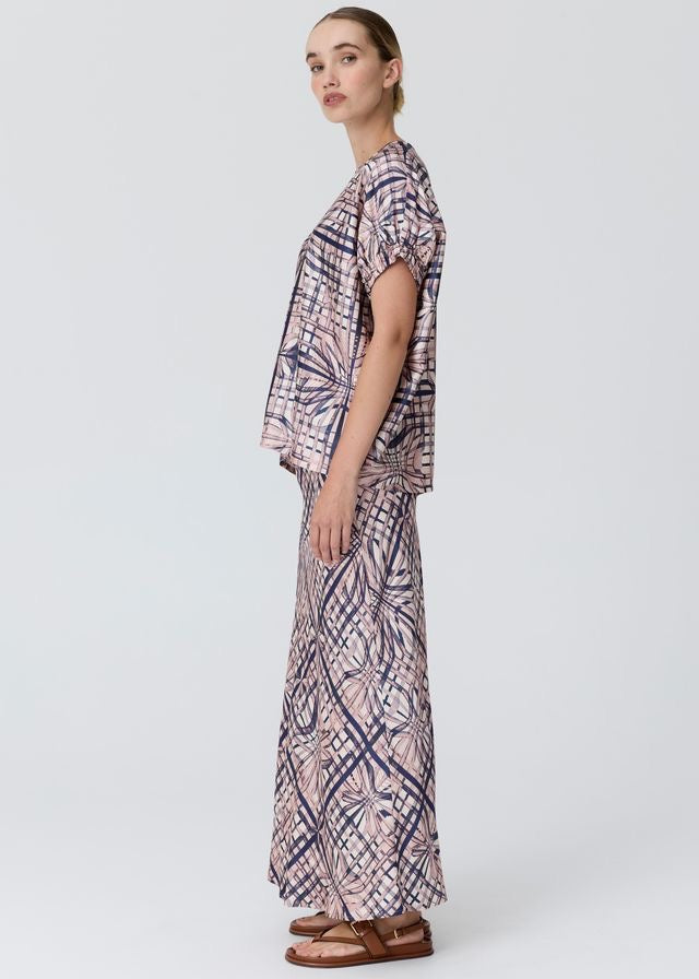 Lattice Top in Pink Check by POL