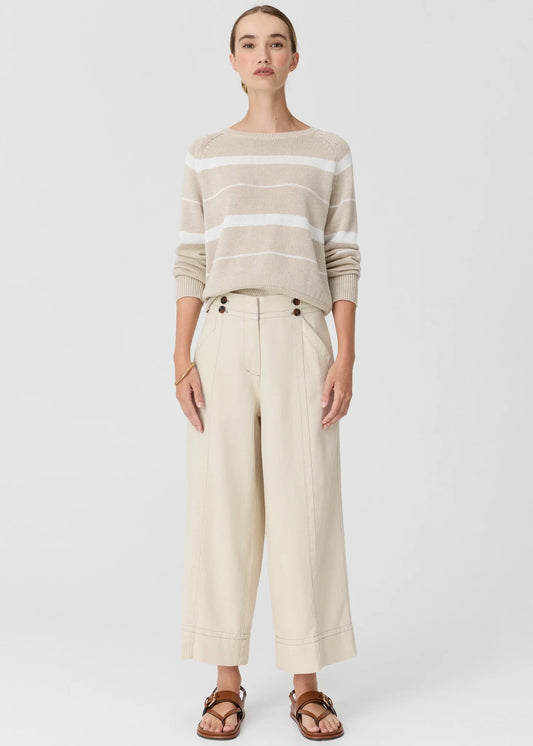 Rosin Stripe Knit in Pebble/Chalk by POL