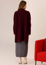 Load image into Gallery viewer, Wyatt Boiled Merino Draped Coat in Merlot by Pol
