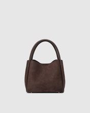 Load image into Gallery viewer, Steffie Suedette Mini Tote Bag in Chocolate by Louenhide

