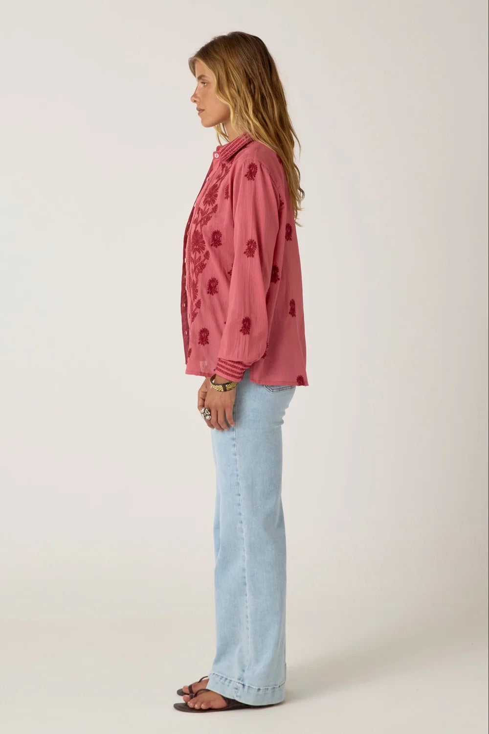 Ringo Shirt in Clavel Framboise by Maison Hotel