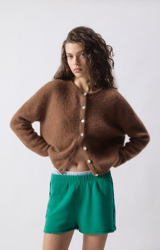 Vito Cardigan in Chocolate Melange by American Vintage