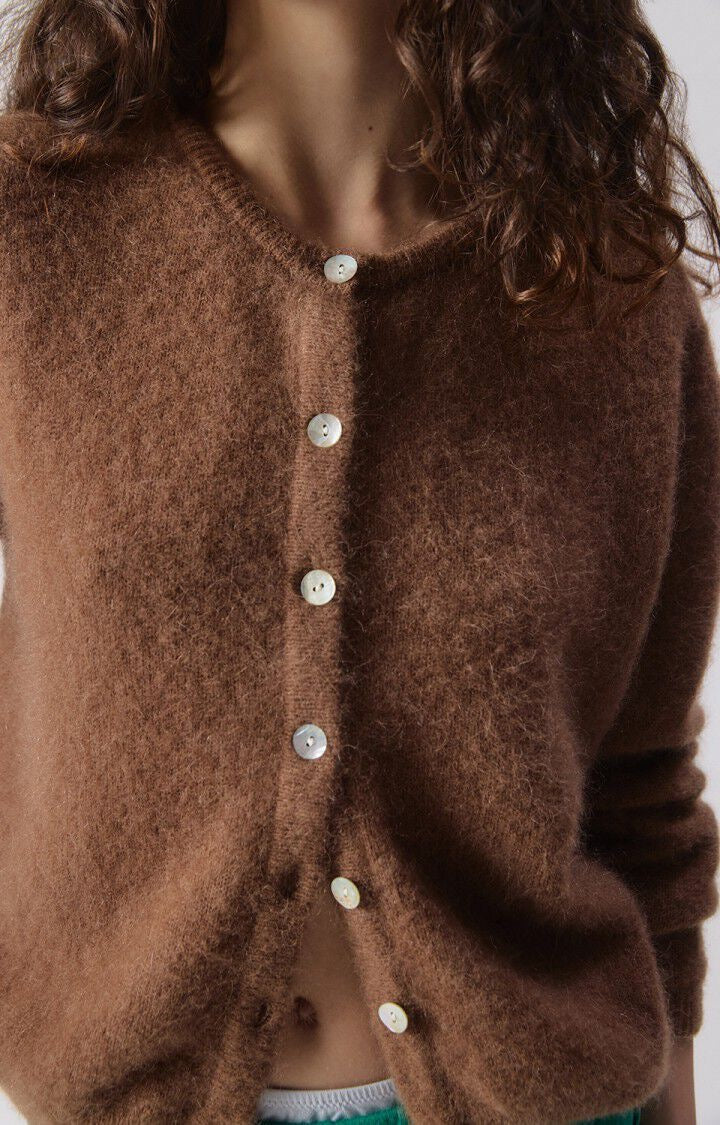 Vito Cardigan in Chocolate Melange by American Vintage
