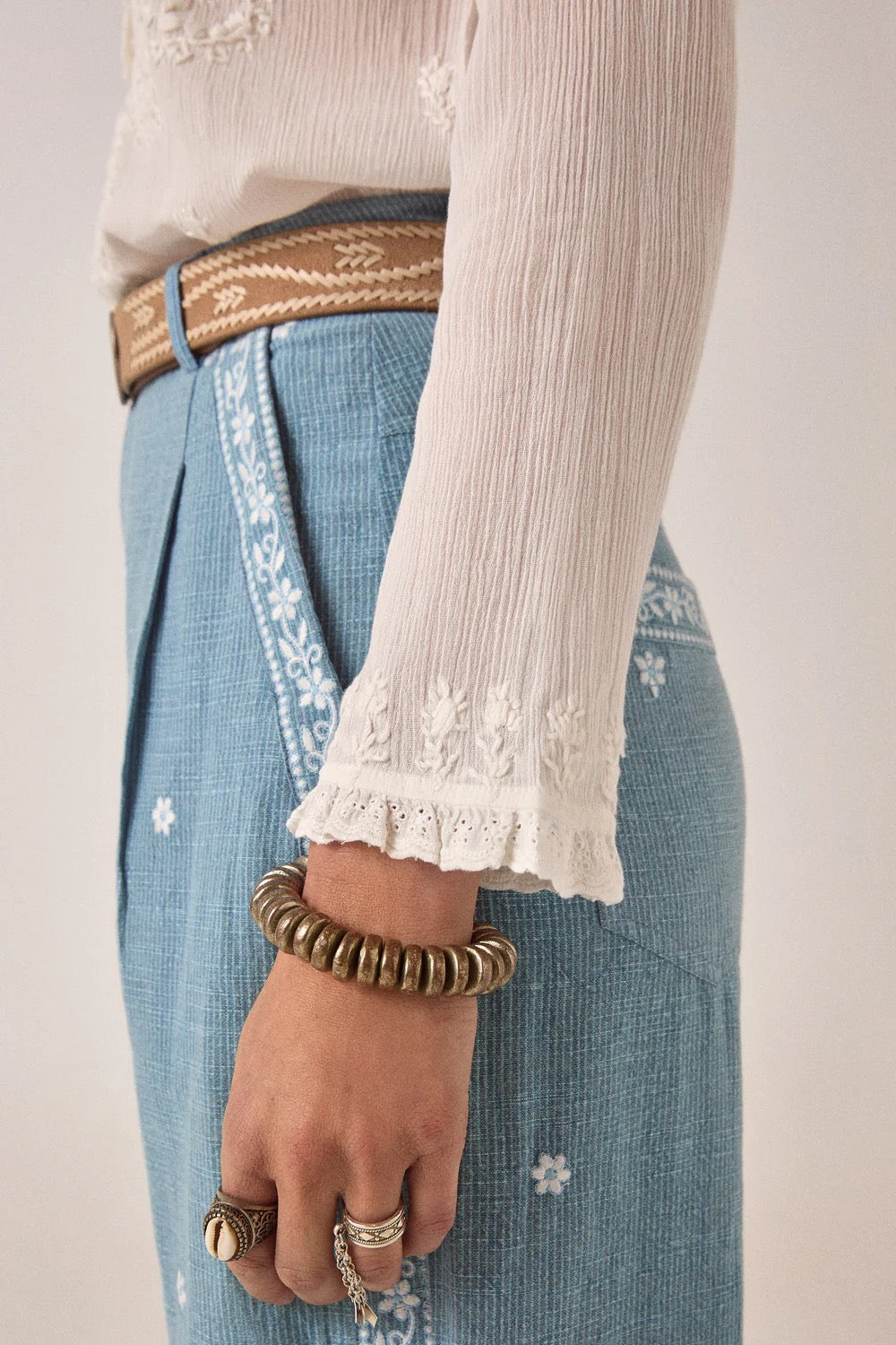 Gabriela Blouse in Bilbao Framboise by Maison Hotel