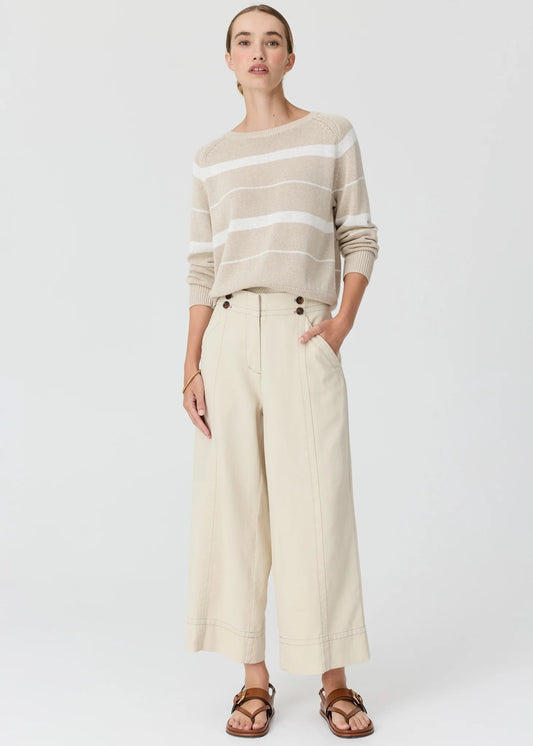 Rosin Stripe Knit in Pebble/Chalk by POL