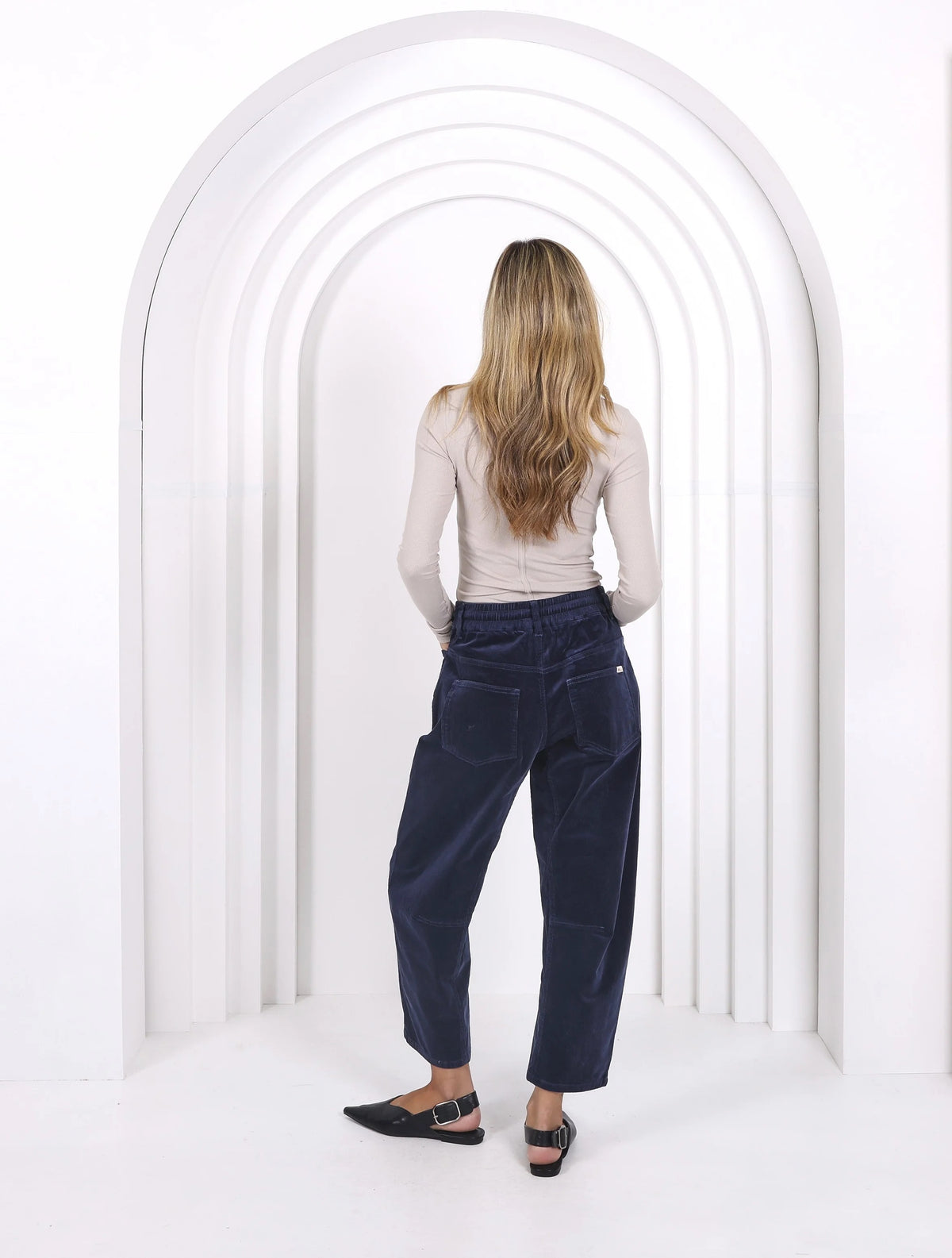 Leo Barrel Jean in Navy Cord  by Monaco Jeans