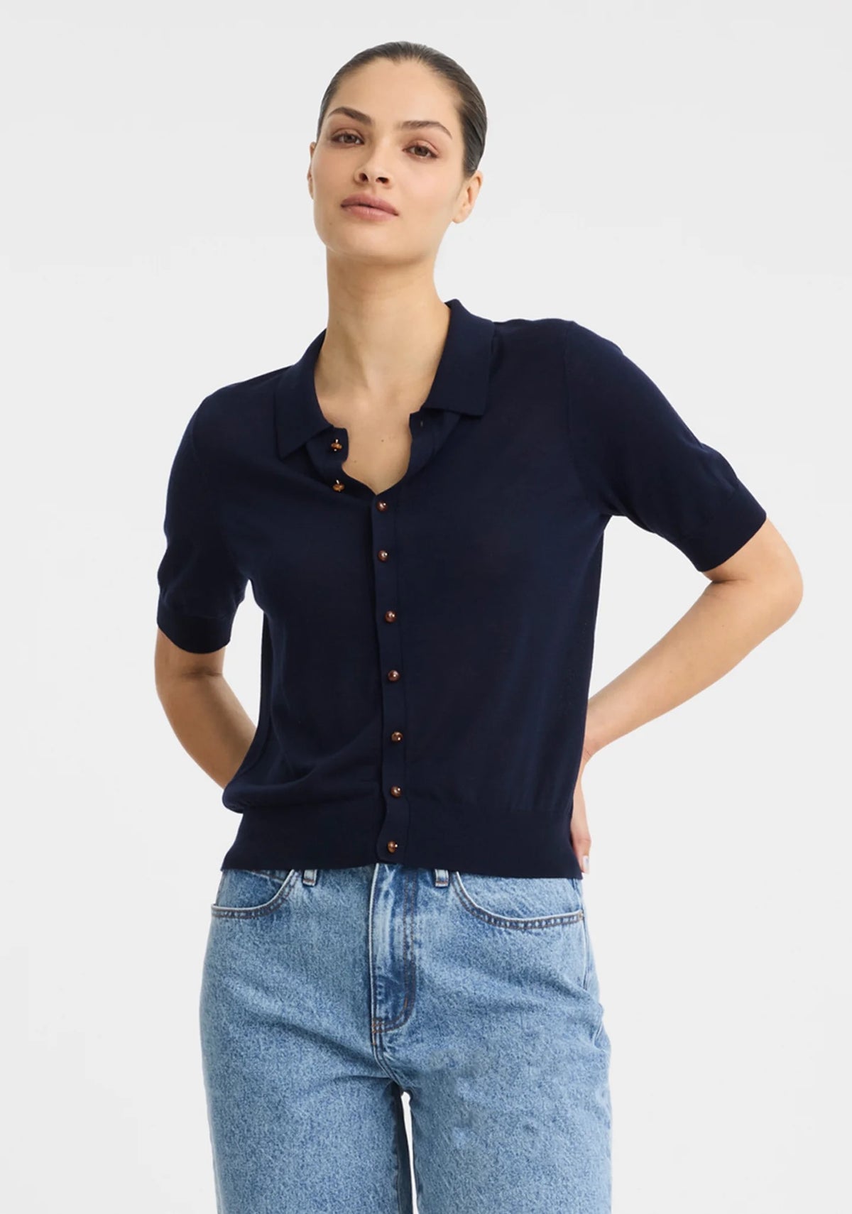 Micah Knit Cardigan in Navy by Morrison