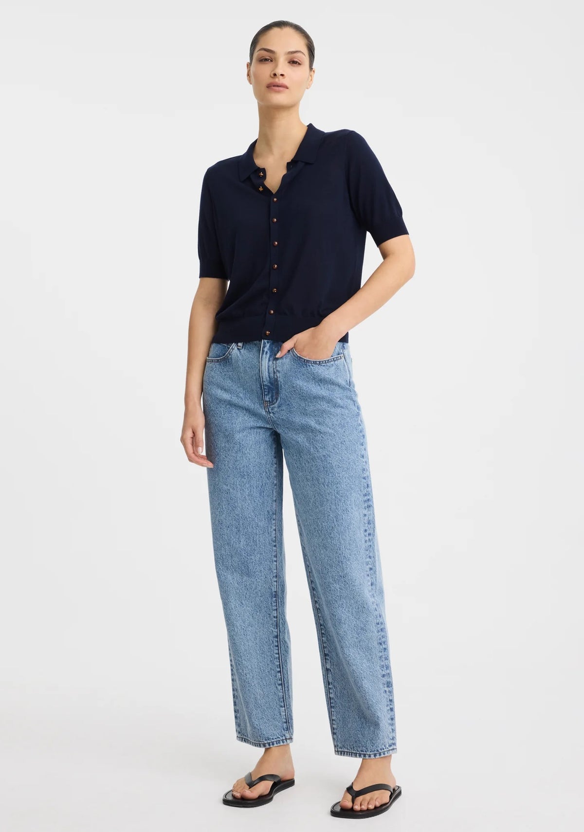 Micah Knit Cardigan in Navy by Morrison