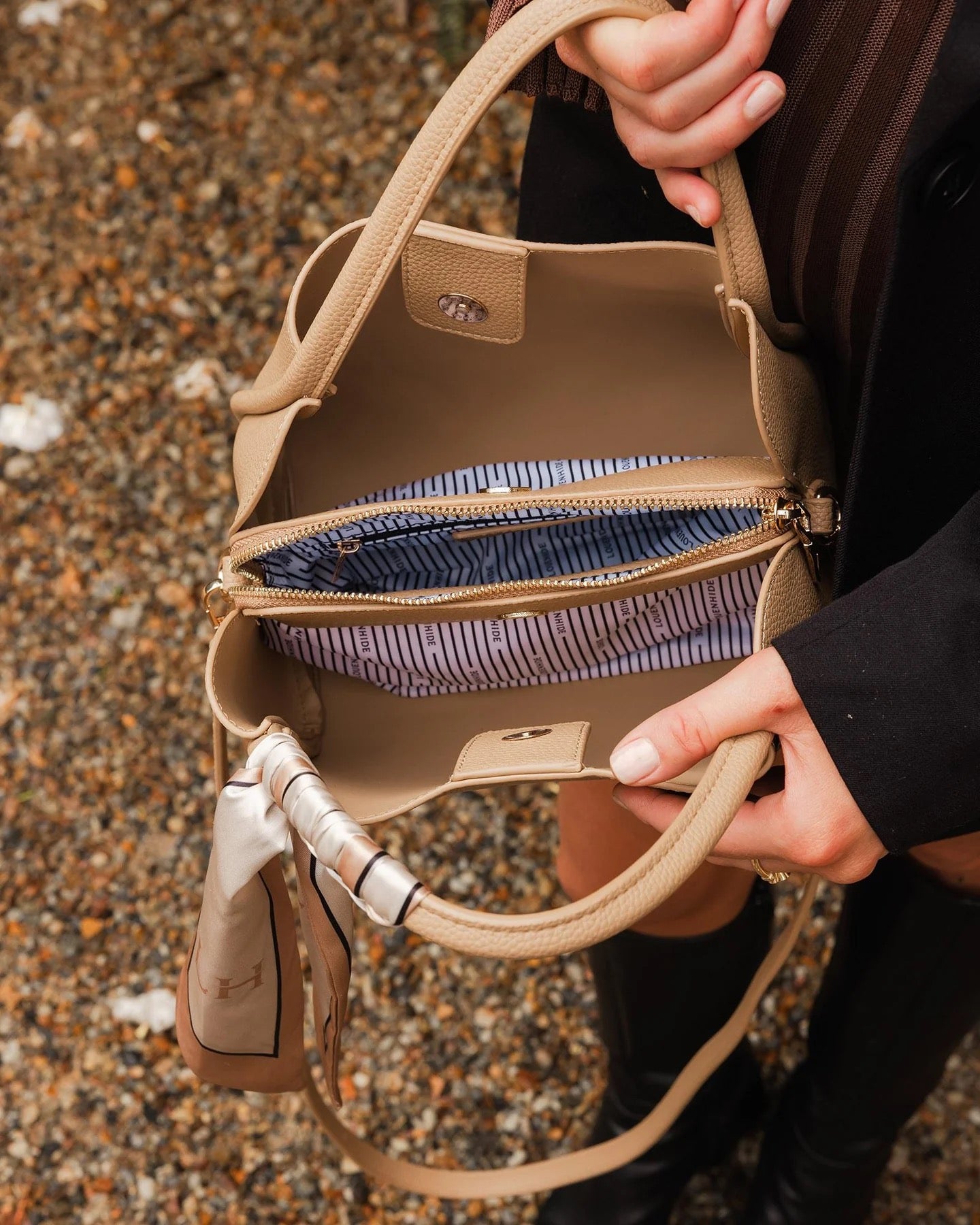 Steffie Mini Tote Bag in Biscuit by Louenhide