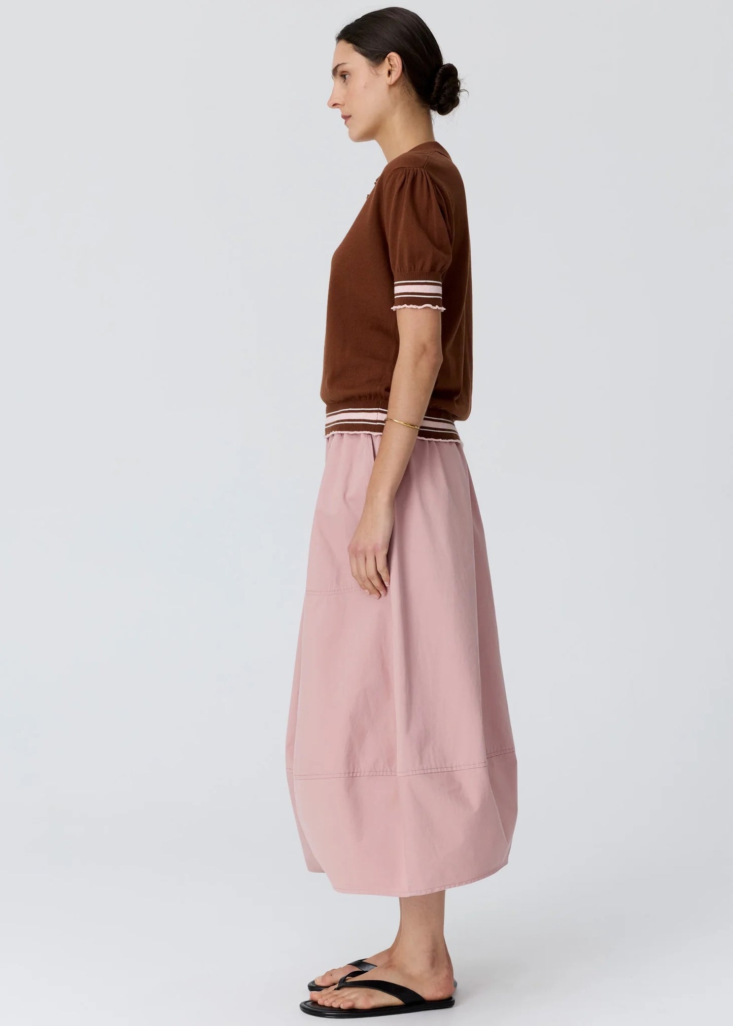 Dahlia Knit Polo in Toffe/Pink by POL