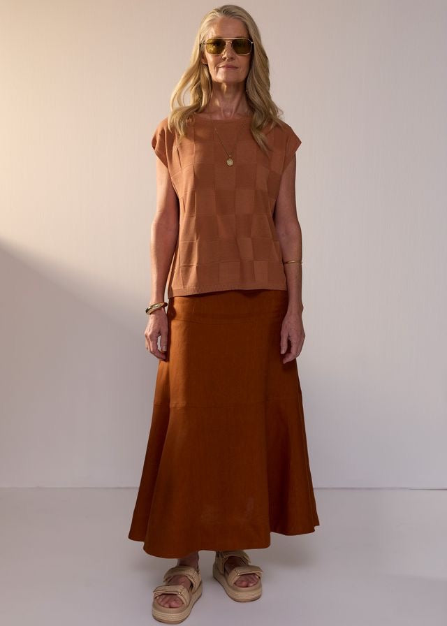 Naia Check Tee in Butterscotch by POL