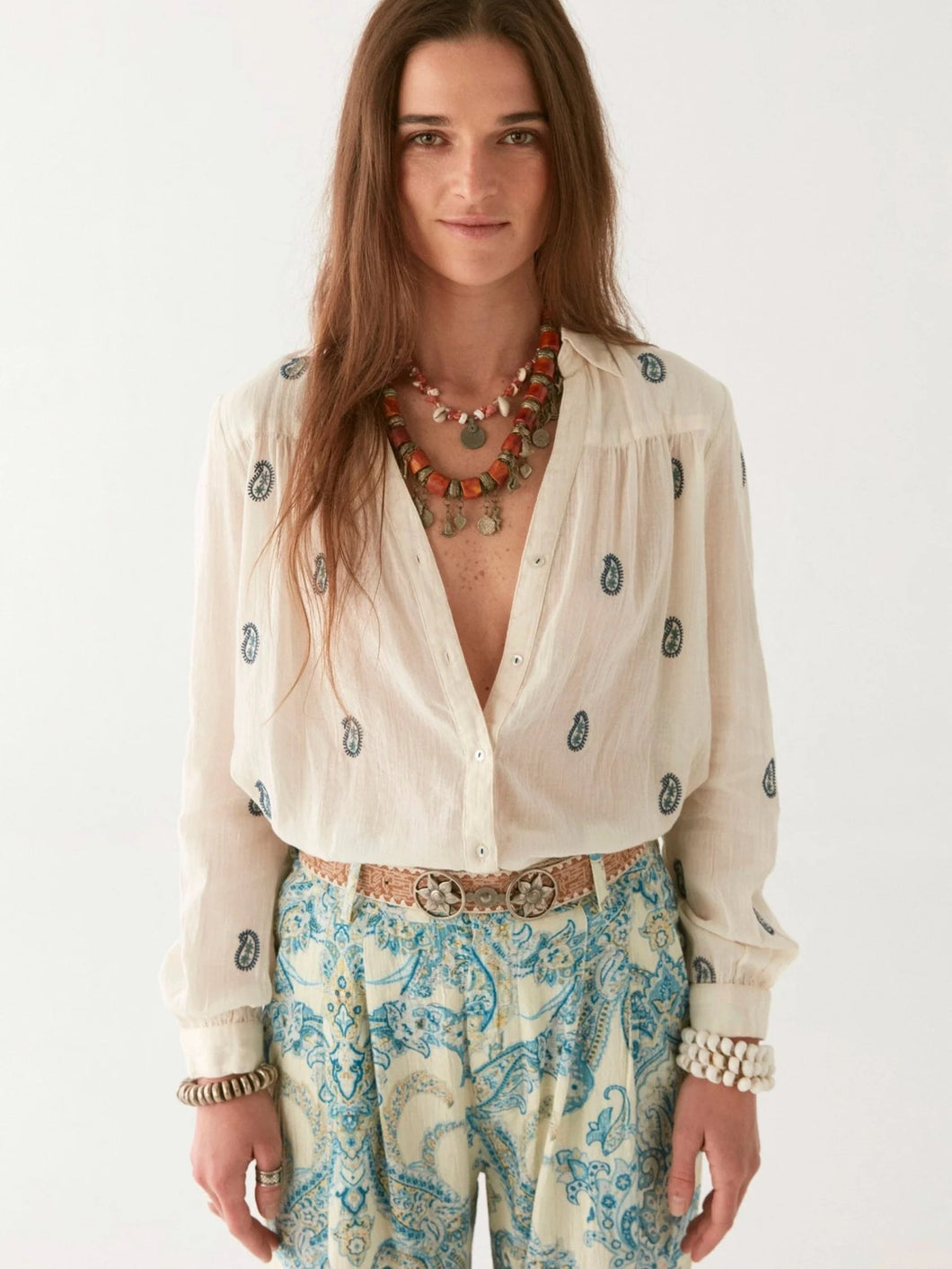 Dylan Blouse in Ivory by Maison Hotel