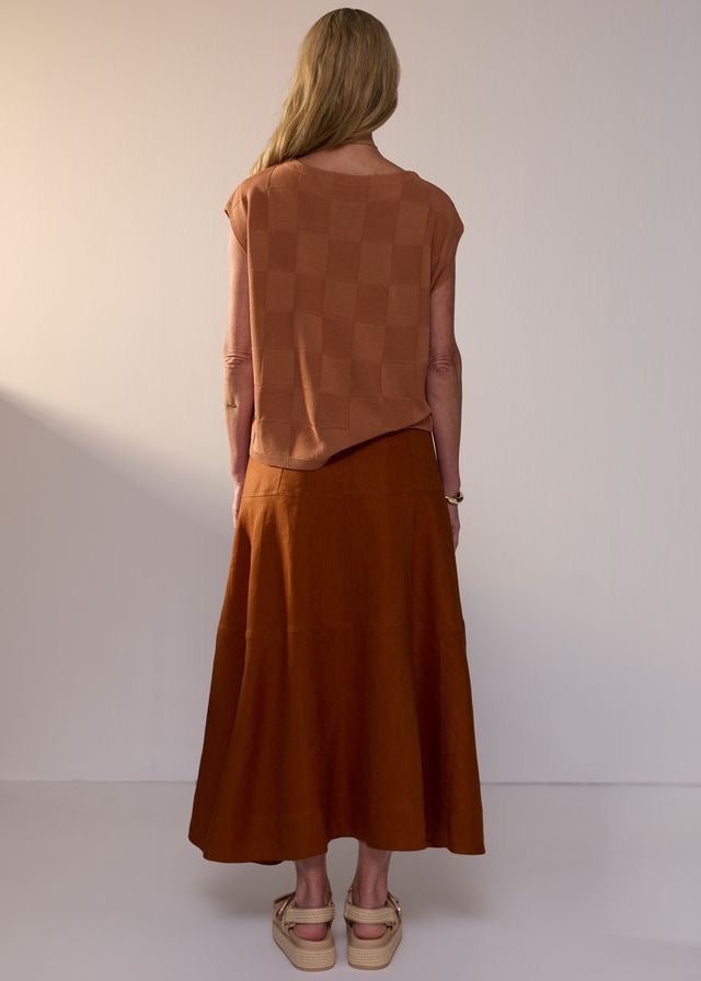 Naia Check Tee in Butterscotch by POL