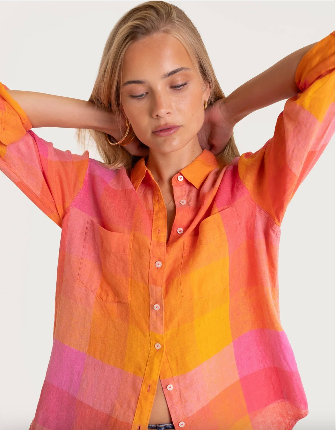 Let's Hang Out Boyfriend Linen Shirt by HUT