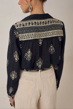 Load image into Gallery viewer, Rani Shirt in Black Leaves by Maison Hotel
