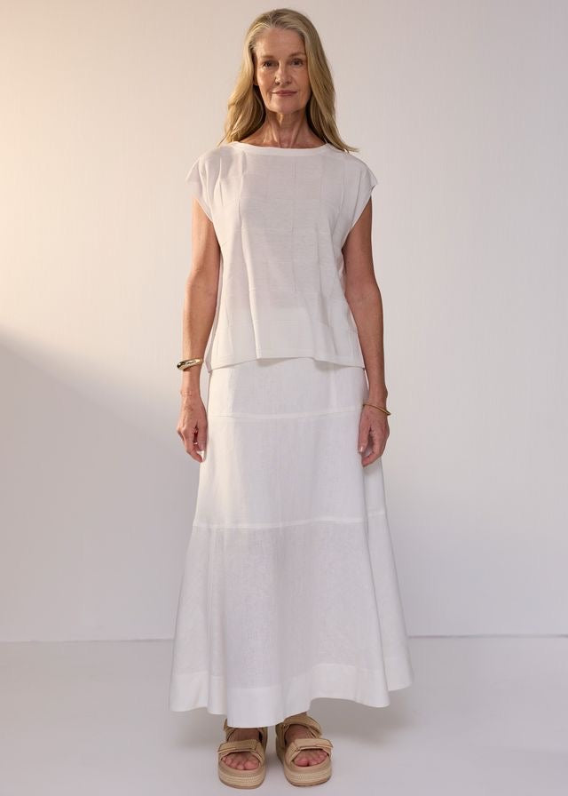 Naia Check Tee in White by POL