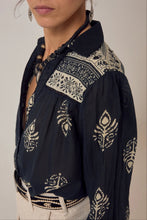 Load image into Gallery viewer, Rani Shirt in Black Leaves by Maison Hotel
