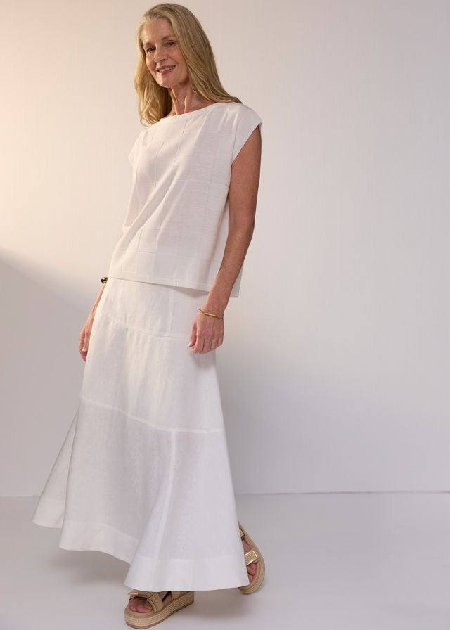 Naia Check Tee in White by POL
