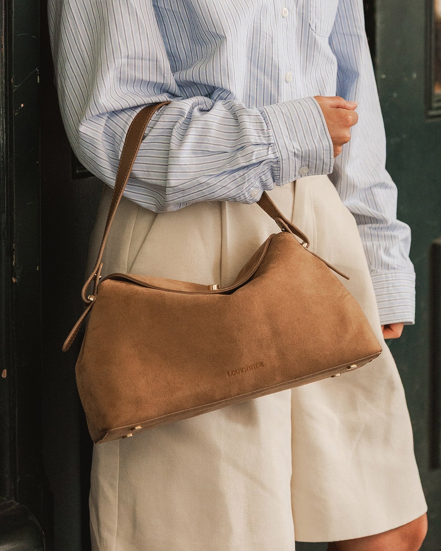 Nicole Suedette Handbag in Honey by Louenhide